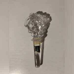 Vintage MIKASA Crystal Glass Wine Bottle Stopper Grape Cluster 6